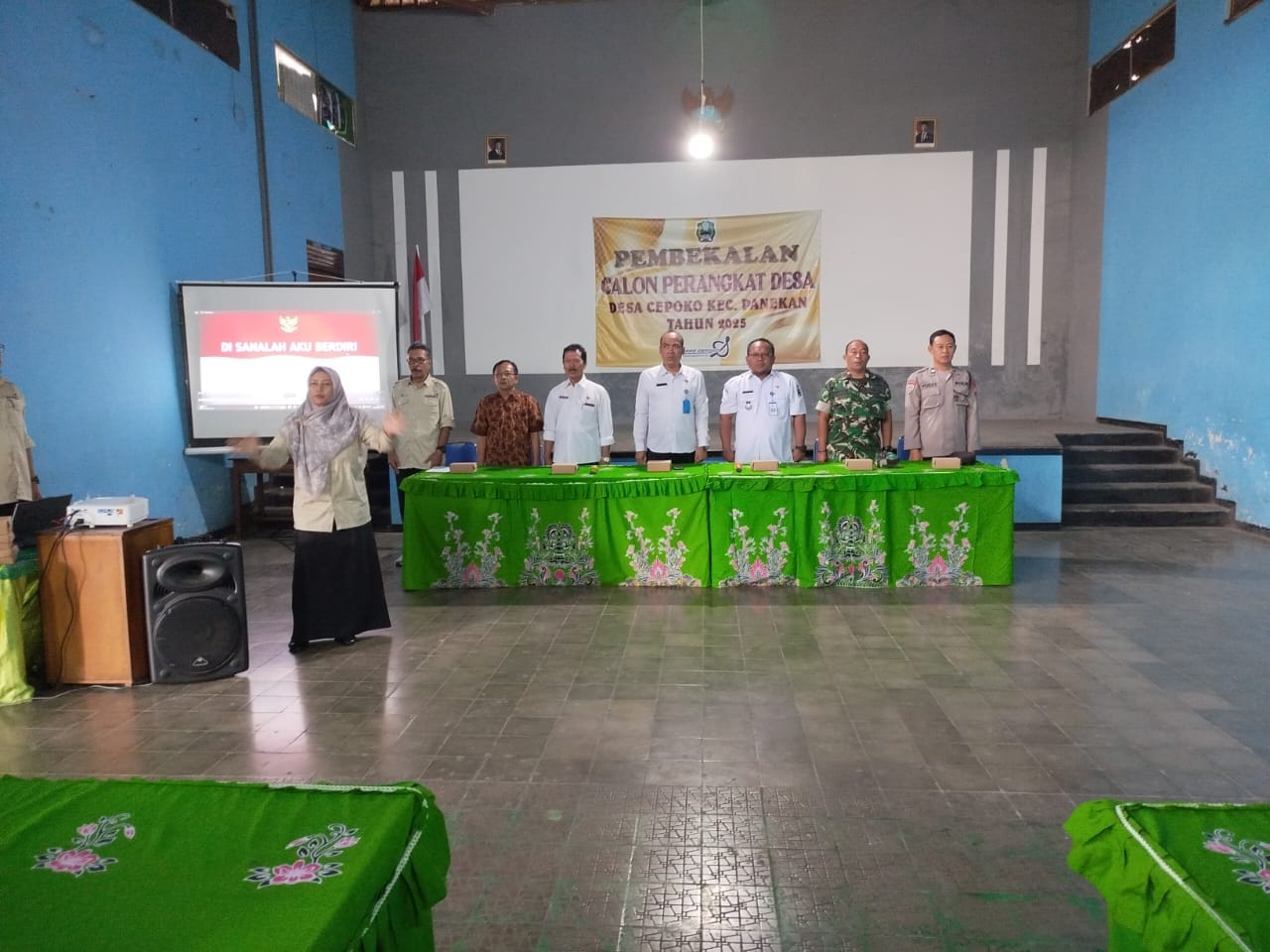 Danramil 0804/03 Panekan Kapten Inf Darwan hadiri Pembekalan Calon Perangkat Desa Cepoko