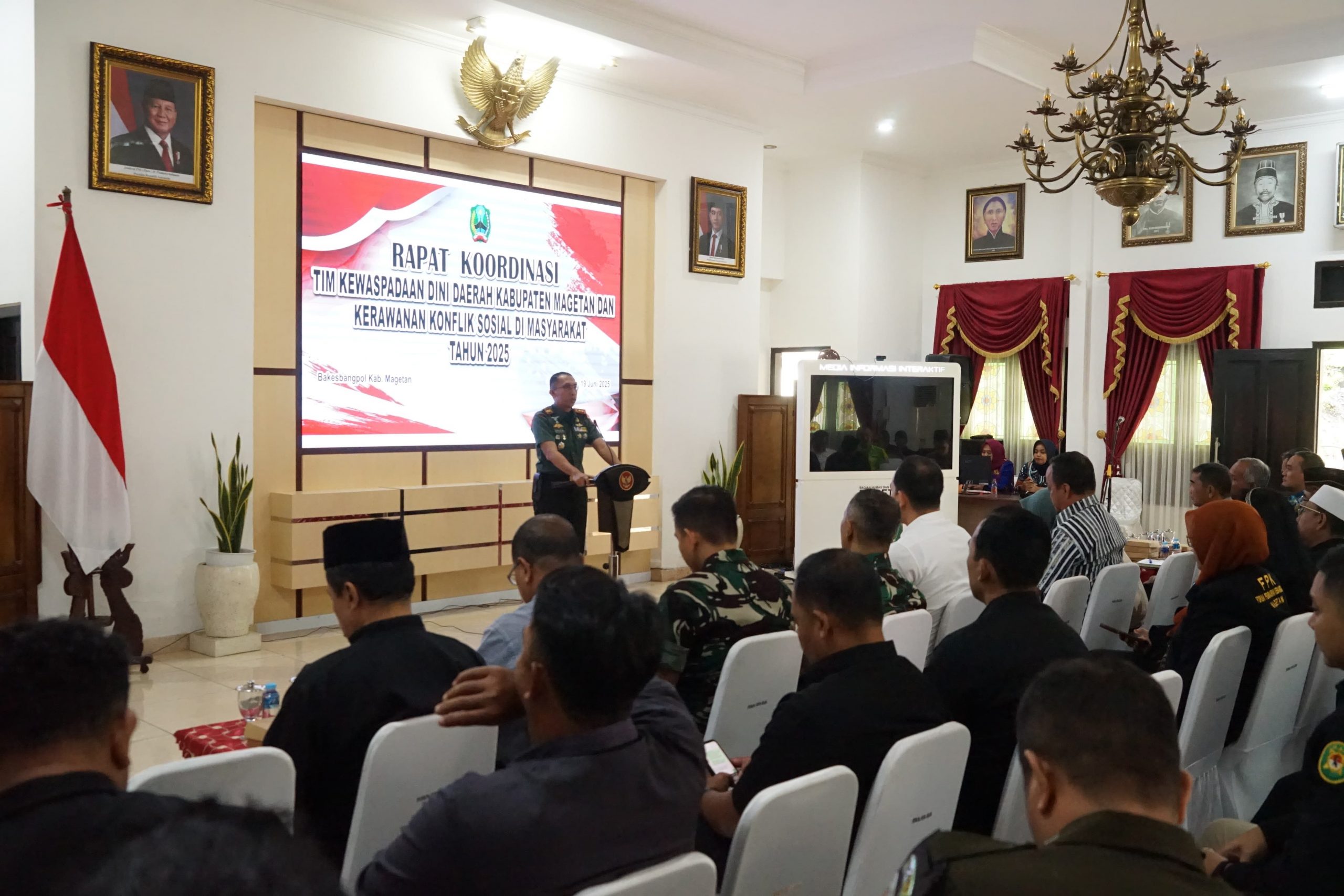 Hadiri Rakor Tim Kewaspadaan Dini dan Kerawanan Konflik Sosial, Dandim 0804/Magetan Ajak Semua Lapisan Masyarakat Ciptakan Suasana Aman dan Kondusif