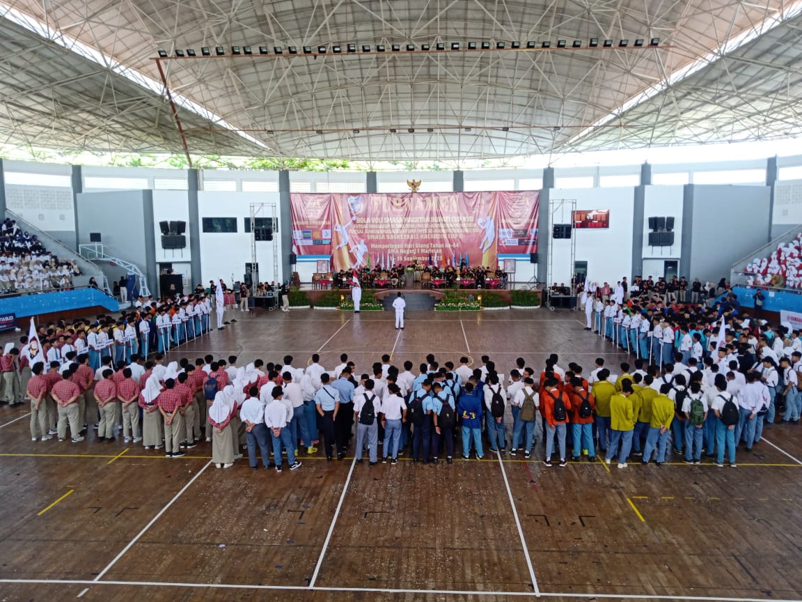 Danramil 0804/01 Magetan Hadiri Pembukaan Turnamen Bola Volly dan Basket Dalam Rangka HUT SMA Negeri 1 Magetan Ke-64