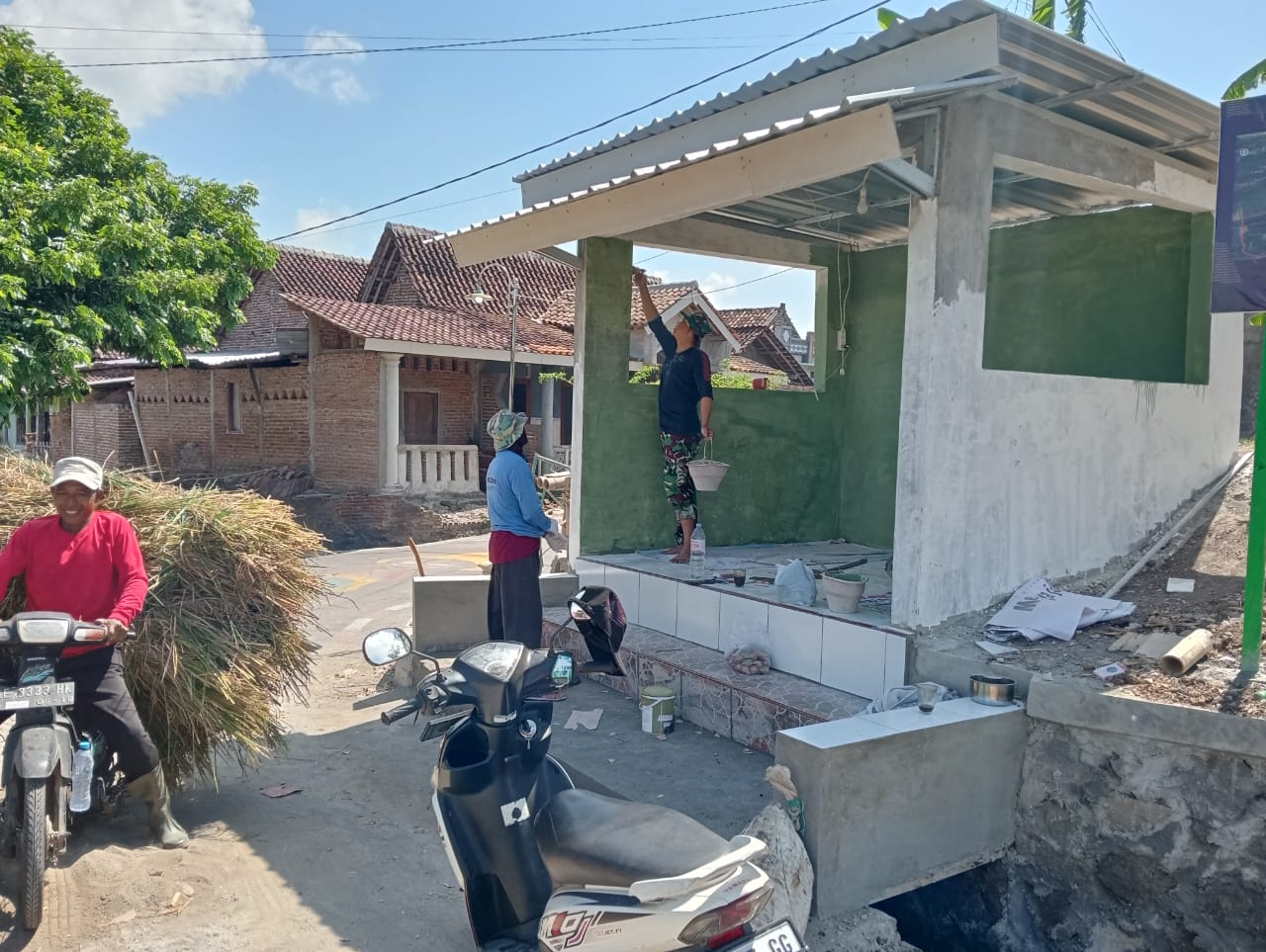 Mengintip Pembangunan Poskamling di Lokasi TMMD ke-126 Desa Kembangan